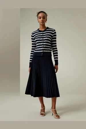 Lilysilk Cardigan In Cashmere Orlo In Costinacachemire Cachemire Rimanendo Traspirante Semplice Ma Raffinato Strisce E Bianche Xs