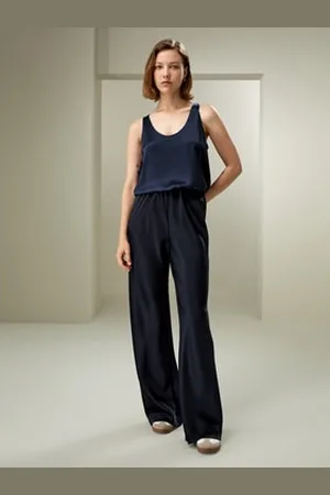 Lilysilk Pantaloni Larghi In Seta Elastico In Vitalussuoso Tessuto Di Seta Lussuoso Tessuto Di Seta Disponibile In Taglia Piccola Notte Piccola 40