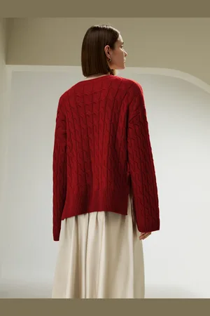 Lilysilk Maglioni Di Lana Una Classica Silhouette A Girocollo 100% Lana Merino Ultra Fine Un