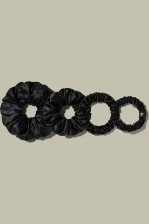 Lilysilk Set di 4 Scrunchies di Capelli di Seta Diversi