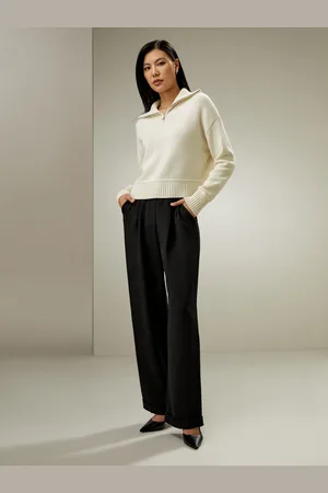 Lilysilk Maglioni In Lana Ampi Reversspalla Scesalussuosa Miscela Di Lana Lussuosa Miscela Di Lana Morbida Leggermente Elastica Xs