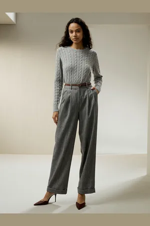 Lilysilk Maglioni Lana Donna Gris Modello A Maglia Ritorta Lana E Cashmere Morbido Sulla Pelle E Traspirante S
