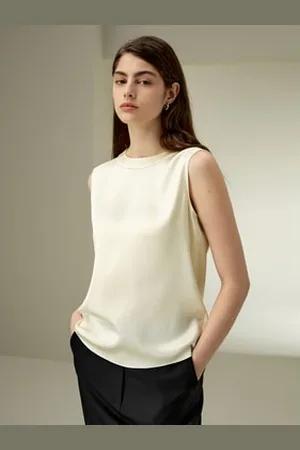 Lilysilk Top In Seta Eleganti Vestibilità Slim Minimalistafungo Gelso 100% Fungo Gelso 100% Sano Traspirante Superleggero Giglio S