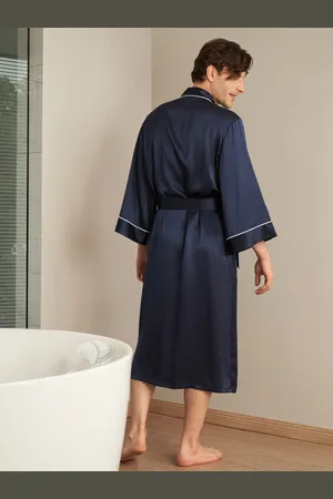 Lilysilk Uomini Kimono Donna Seta Scuro 100% Seta Naturale Grande Qualità Trattiene L