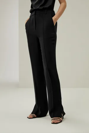 Lilysilk Pantaloni Larghi In Seta Jacquard Di Setassfinitura In Georgette Di Seta Finitura In Georgette Di Seta Gamba Dritta 38