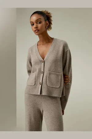 Lilysilk Cardigan Eleganti Vestibilità Ampialussuosa Miscela Di Lana Lussuosa Miscela Di Lana Morbida Di Facile Manutenzione Cammello S