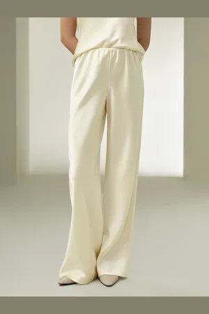Lilysilk Pantaloni In Seta Elastico In Vitafungo Gelso 100%. Fungo Gelso 100%. Disponibile In Taglia Piccola Giglio Piccola 46