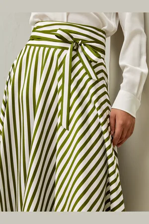 Lilysilk Gonna Seta Lunga Gessato Gonna Midi, Forma Regolare 100% Seta Naturale Sentirsi Eleganti E Sicuri Di Sé In Ogni Occasione 50