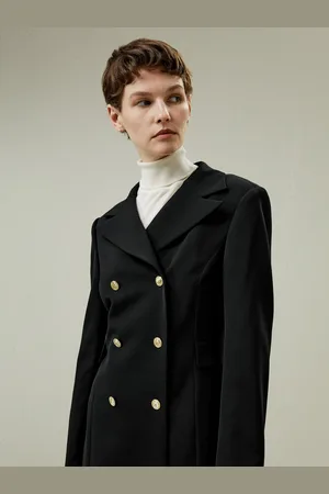 Lilysilk Cappotto Donna In Lana Vestibilità Slim 16Mm Raso Jacquard Semplice Ma Raffinato 48