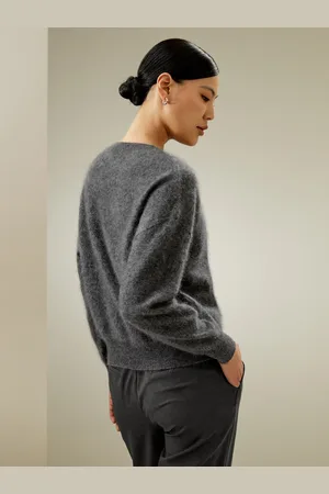 Lilysilk Maglieria Cashmere Collo Rotondo Classico100% Cachemire 100% Cachemire Casual Ma Sofisticata Comodo E Amichevole Grigio Scuro M