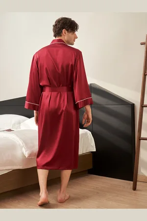 Lilysilk Kimono Seta Uomini Seta Oeko-Tex Standard 100 Ipoallergenico Classico Seta Biologica Certificata Gots M