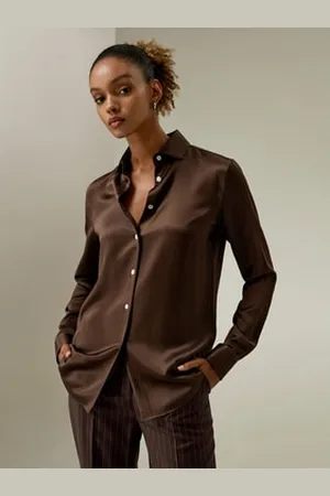 Lilysilk Camicia Seta Donna Colletto Ampio E Bottoni A Conchigliaseta Di Gelso Seta Di Gelso Disponibile In Taglia Piccola Petite M