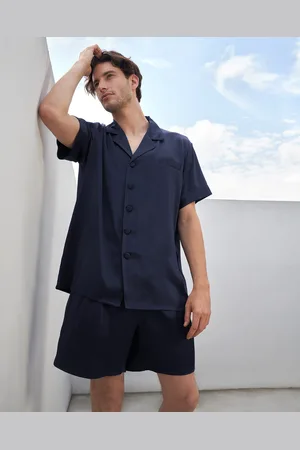 Lilysilk Uomini Pigiama Donna Seta Scuro 100% Seta Naturale Grande Qualità Traspirante Maniche Corte Set Pigiama In Seta A Due Pezzi L