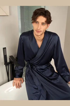 Lilysilk Uomini Vestaglia Donna Seta Scuro Charmeuse Di Seta Trattiene L