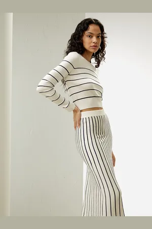 Lilysilk Gonna Di Seta Vestibilità Slim Filata Lavabile In Lavatrice Adatta A Diverse Occasioni Con Strisce L