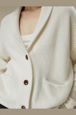 Lilysilk Cardigan Donna Cardigan Con Collo A Scialle Lana E Cashmere Morbidi E Caldi Facile Da Indossare E Da Abbinare S