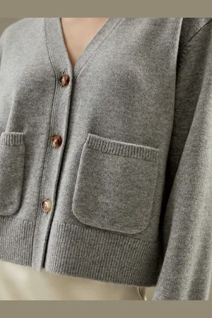 Lilysilk Cardigan Vestibilità Ampialana E Cashmere Lana E Cashmere Sito Ufficiale Stile Moderno E Femminilità Classica Grigio Misto S