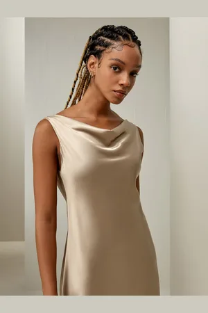 Lilysilk Abiti In Seta Bronzo Abito Con Scollo A V In Sbieco Seta Watershine Adatto A Tutte Le Stagioni 50