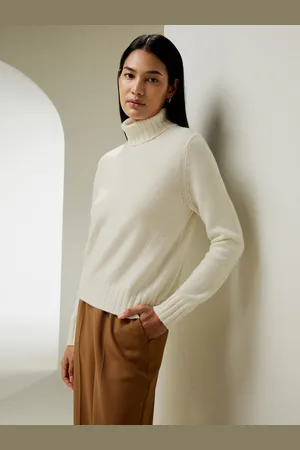 Lilysilk Maglioni Di Lana Dolcevita Con Orlo A Coste Lana E Cashmere Delicato Per La Pelle E Traspirante S