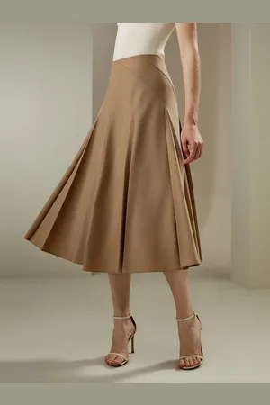 Lilysilk Gonne Di Lana Merino Cerniera Laterale Nascostaalta Qualità Alta Qualità Semplice Ma Raffinato Facile Da Abbinare Marrone Moka 42