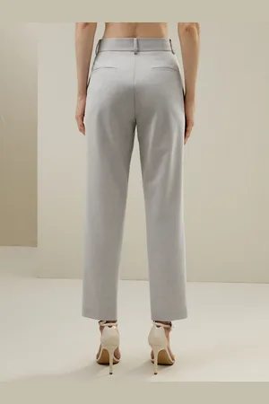 Lilysilk Pantaloni In Seta Donna Pantaloni Elastici E Confortevoli Lana Merino Confort Di Lusso E Vestibilità Fluid Grigio 38