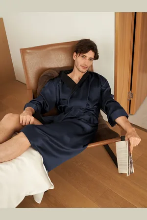 Lilysilk Vestaglia Donna Seta Uomini Scuro Seta Charmeuse Allegri E Traspiranti Ipoallergenico Maniche Lunghe Comodo Xl