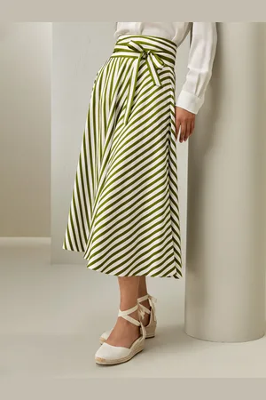 Lilysilk Gonna In Seta Lunga Gessato Classico Motivo A Righe 100% Twill Di Seta Eleganza Senza Tempo E Stile Sofisticato 38
