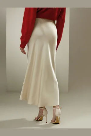 Lilysilk Gonna Seta Lunga Gonna Dritta Con Orlo Svasatopura Seta Pura Seta Compatibile Con La Pelle Versatile Giglio 48
