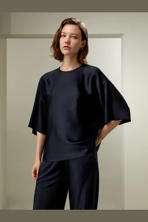 Lilysilk Camicie In Seta Donna Scollo A Girocollofungo Gelso 100% Fungo Gelso 100% Confort Di Lusso E Vestibilità Fluid Notte Xs