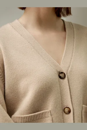 Lilysilk Cardigan Donna Vestibilità Ampialana E Cashmere Lana E Cashmere Traspirante Superleggero Comodo E Amichevole S