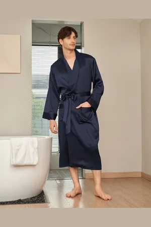 Lilysilk Uomini Vestaglia Di Seta Donna Scuro Charmeuse Di Seta Trattiene L