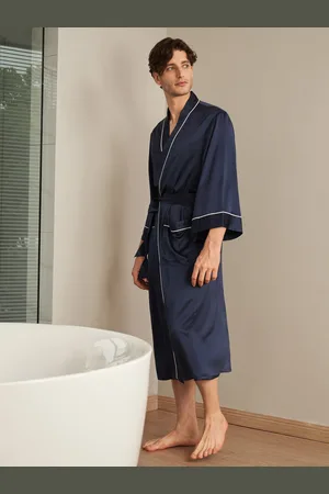 Lilysilk Kimono Seta Donna Uomini Scuro Seta Oeko-Tex Standard 100 Super Morbido Scollo A V Classico M