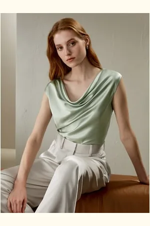 Lilysilk Top Senza Maniche Adatto A Molteplici Occasioniseta Di Gelso Seta Di Gelso Disponibile In Taglia Piccola Acqua Piccola 48