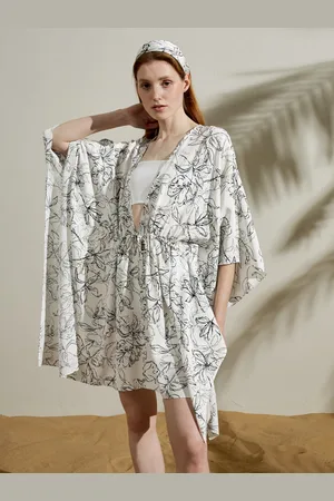 Lilysilk Cardigan In Seta Motivo Floreale Maniche A Tre Quarti, Facile Da Abbinare 100% Pura Seta Incredibilmente Morbido E Confortevole Al Tatto M