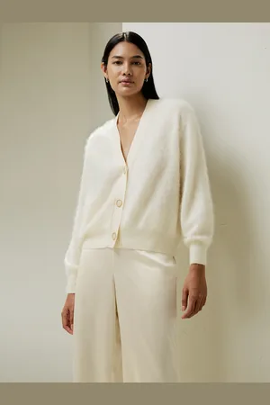 Lilysilk Cardigan Bottoni Di Perla, Vestibilità Rilassata 100% Cashmere Delicato Per La Pelle E Traspirante M