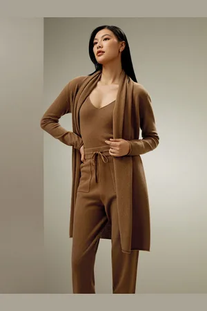 Lilysilk Cardigan Donna Maniche Lungheabbigliamento Da Casacashmere Cashmere Comfort E Stile Morbida Caramello S