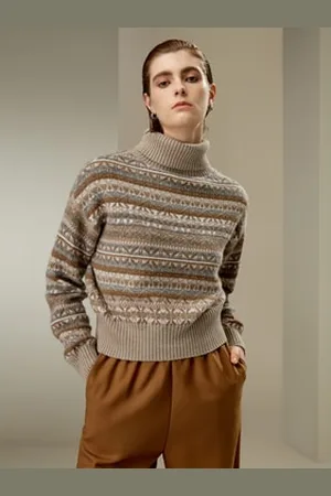 Lilysilk Maglia Cashmere Donna Stile Corto Cashmere Di Alta Qualità Perfetto Per La Stagione Dei Festival Ipoallergenico Fair Isle L