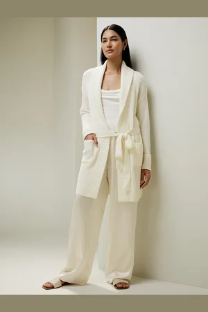 Lilysilk Cardigan Donna Squisito Motivo A Coste 100% Lana Merino Per Tutte Le Occasioni M