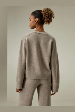Lilysilk Cardigan Lana Donna Tasche Frontalilana E Cashmere Lana E Cashmere Naturalmente Antibatterico Può Essere Provato Cammello M