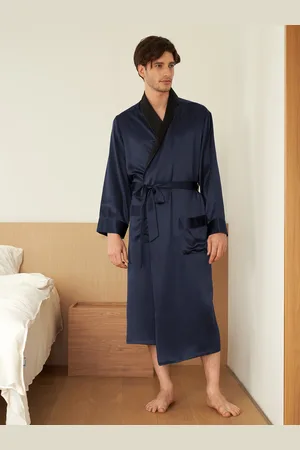 Lilysilk Uomini Vestaglia Di Seta Donna Scuro 100 Pura Seta Pacchetto Regalo Drappeggia Bene Aiuto Per Il Sonno Xs