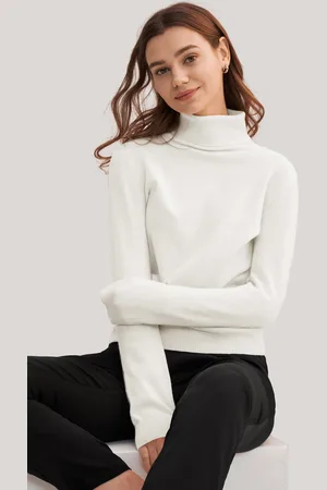 Lilysilk Maglione Donna Maglione Dolcevita In Puro Cashmere Oldlace L