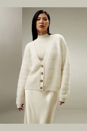 Lilysilk Cardigan Elegante 100% Cachemire100% Cachemire 100% Cachemire Morbido, Traspirante E Caldo Temperatura Regolabile L