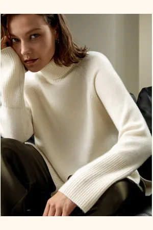 Lilysilk Maglioni Di Cashmere Donna Silhouette Leggermente Rilassatafinissimo Cashmere Finissimo Cashmere Comodo Casual Athleisure L