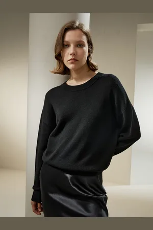 Lilysilk Maglione Lana Girocollo, Spalle Scese Lana Merino Ultra Fine Morbido Al Tatto, Delicatamente Raffinato S