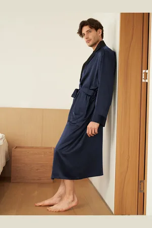 Lilysilk Uomini Vestaglia Seta Donna Scuro Charmeuse Di Seta Trattiene L