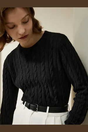 Lilysilk Maglie Lana Donna Modello A Maglia Ritorta Lana E Cashmere Morbido Sulla Pelle E Traspirante M
