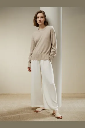 Lilysilk Maglioni Cashmere Donna Vestibilità Rilassata Con Spacco Laterale 100% Cashmere Ultra Morbido E Delicato Sulla Pelle S