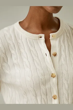 Lilysilk Cardigan Donna Elegante Polsini A Costinecashmere Cashmere Abbigliamento Da Lavoro Non È Necessario Stirarlo M