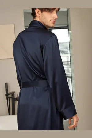 Lilysilk Vestaglia Seta Donna Uomini Scuro Seta Oeko-Tex Standard 100 Liscia Maniche Lunghe Certificazione Internazionale M