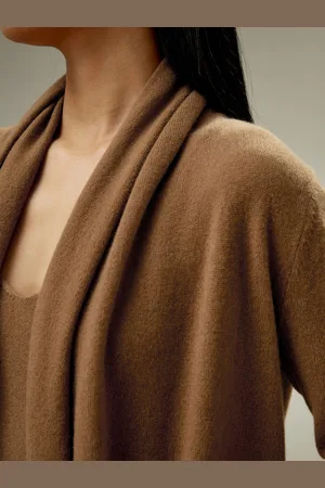 Lilysilk Cardigan Lungo 100% Cashmere Di Prima Qualità 100% Cashmere Di Prima Qualità Comodo E Amichevole Più Ecologica Caramello Xs